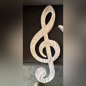 White metal Decorative Treble Clef Wall Art - Brand: